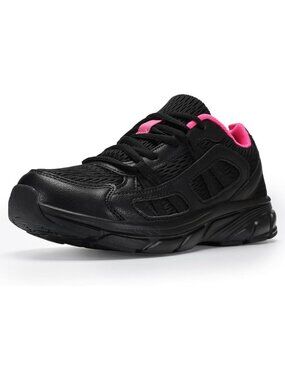 Women's Black Rose Red Walking Shoes Comfortable Running Casual Tennis Sneakers